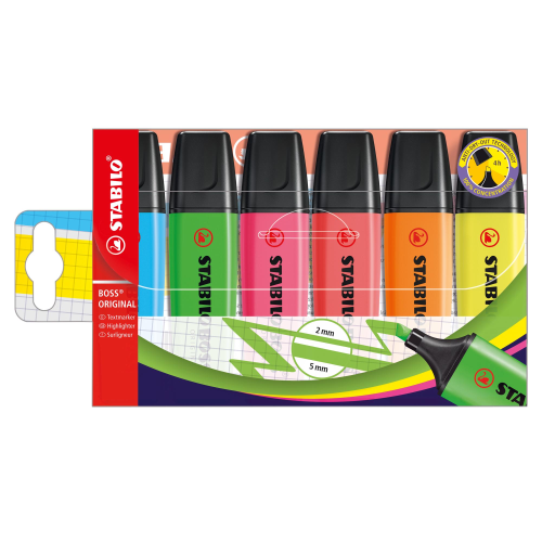 STABILO BOSS ORIGINAL 4 COLORI ASSORTITI 6 Pz